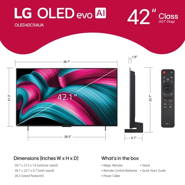 LG - 42" Class LG OLED evo AI C5 4K Smart TV (2025)