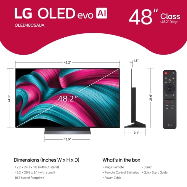 LG - 48" Class LG OLED evo AI C5 4K Smart TV (2025)