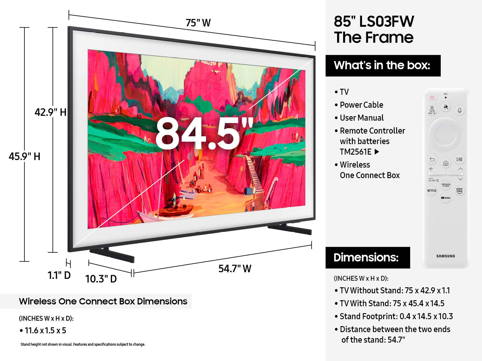 Samsung - 85” Class The Frame Pro LS03FW Neo QLED 4K Art Mode Vision AI Smart TV (2025)