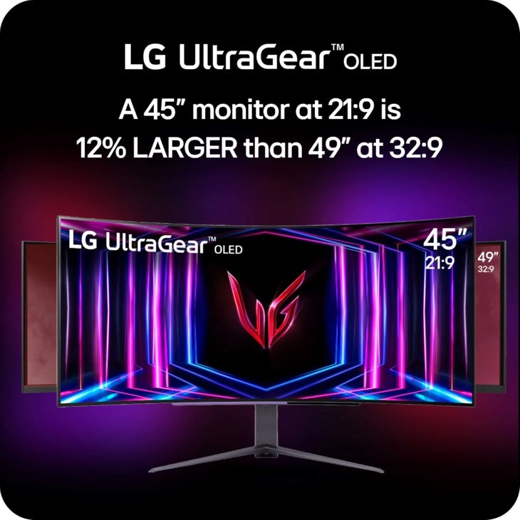LG - 45" UltraGear™ OLED WQHD 1440P 240Hz 0.03ms G-Sync Compatible 800R Curved Gaming Monitor with Built-in Speakers