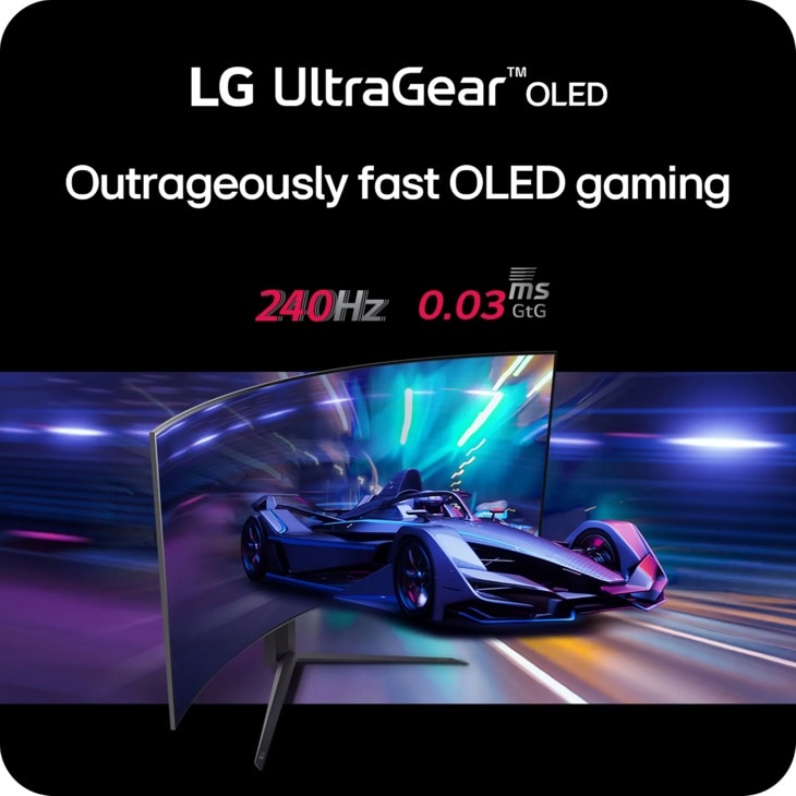 LG - 45" UltraGear™ OLED WQHD 1440P 240Hz 0.03ms G-Sync Compatible 800R Curved Gaming Monitor with Built-in Speakers