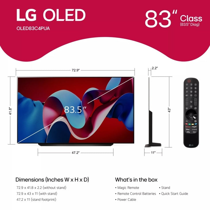 LG - 83 Inch Class LG OLED evo C4 4K Smart TV 2024