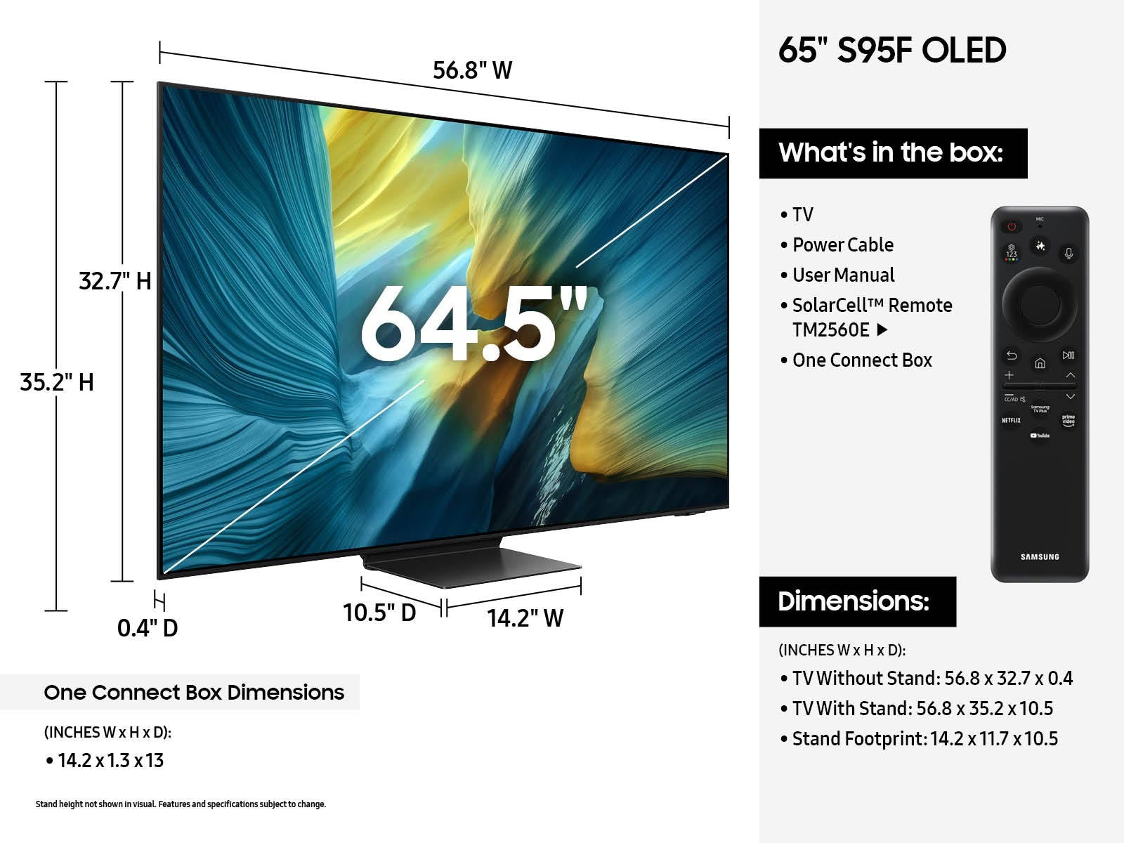 Samsung - 65" Class 4K OLED TV, Samsung Vision AI Smart TV, S95F 2025
