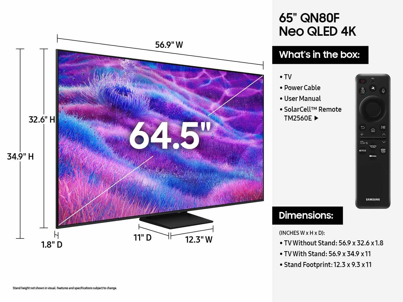 Samsung - 65" Class Neo QLED 4K TV, Samsung Vision AI Smart TV, QN80F