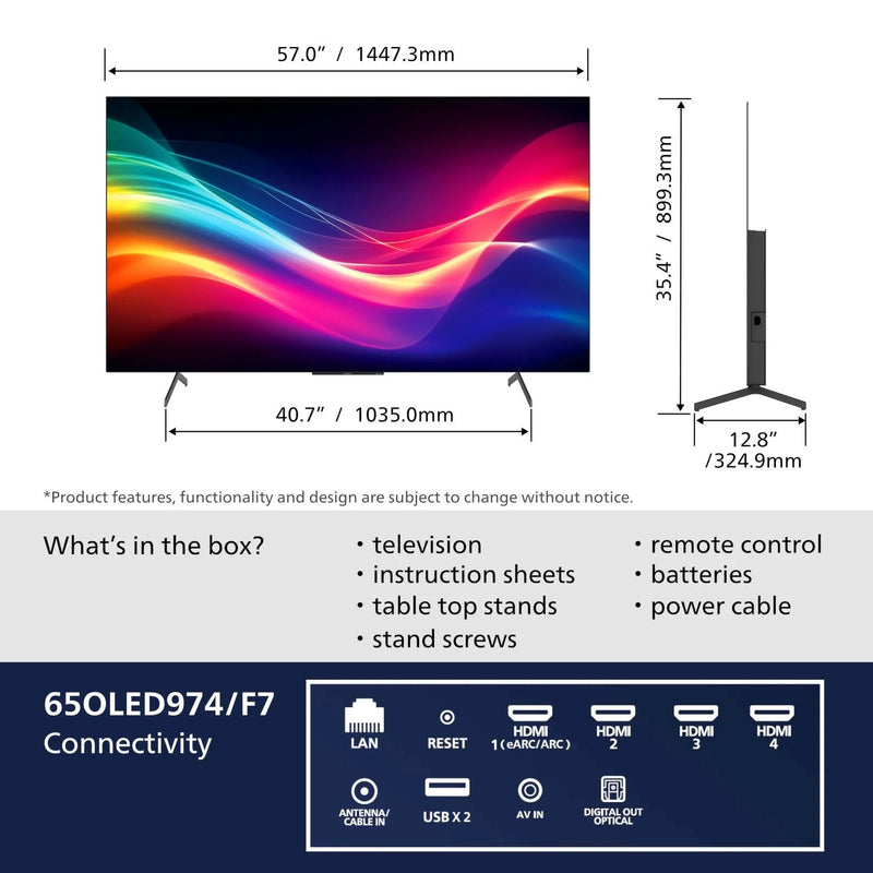 Philips - 65" Class 974 Series 4K OLED Roku Smart TV