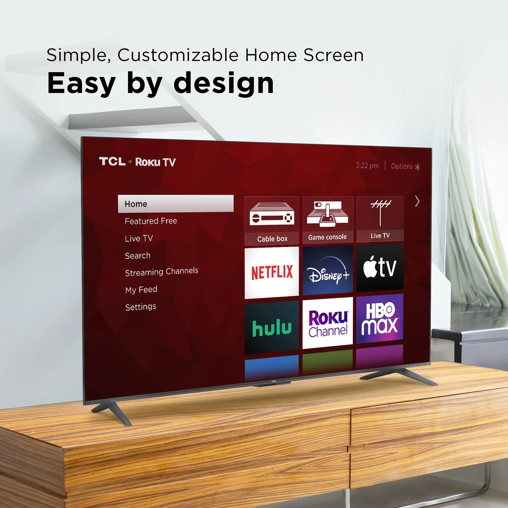 TCL - 65” Class S4 (65S451) 4K UHD HDR Smart TV with Roku TV