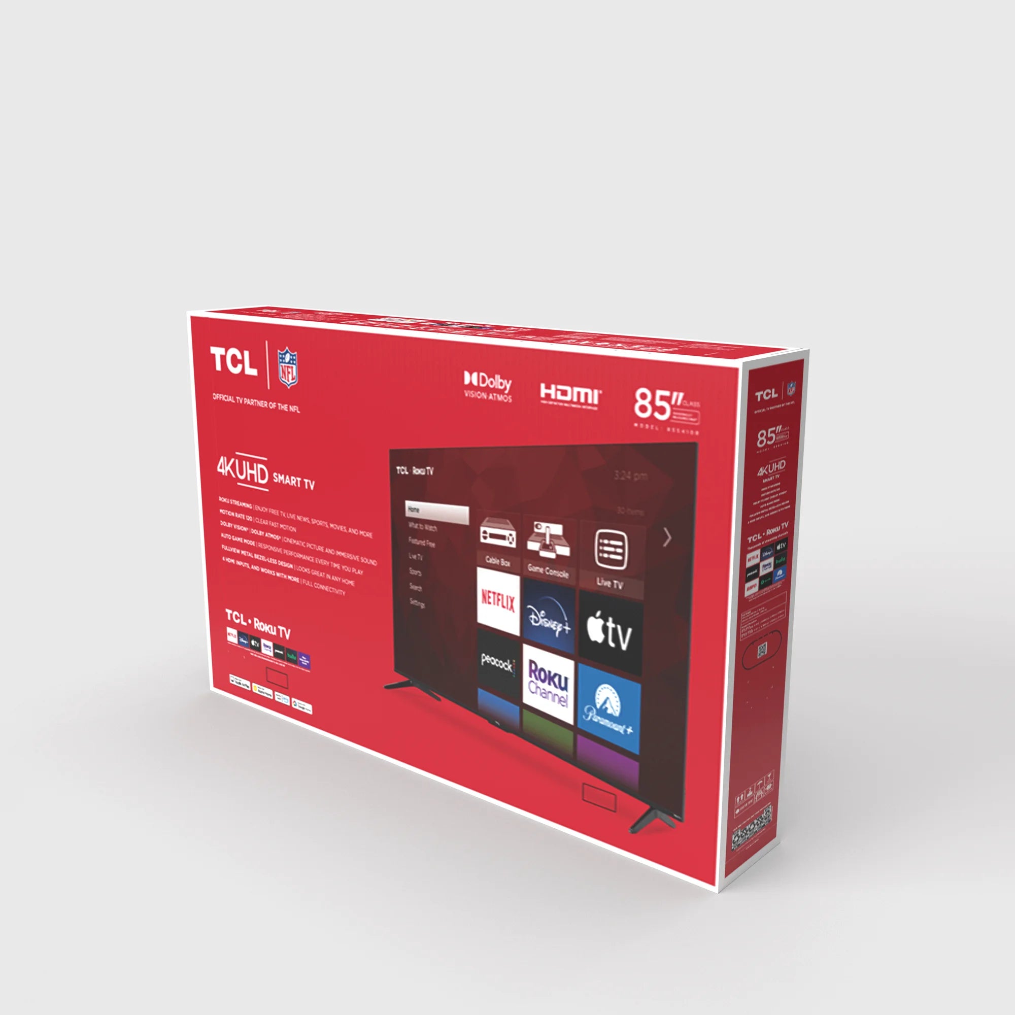 TCL 85” Class S4 (85S451) 4K UHD HDR Smart TV with Roku TV