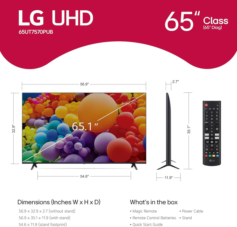 LG - 65” UT7550 Series 4K UHD Smart TV 65UT7550