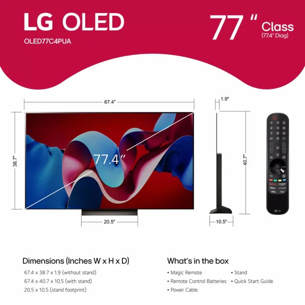 LG - 77" C4 OLED evo 4K Smart TV OLED77C4PUA