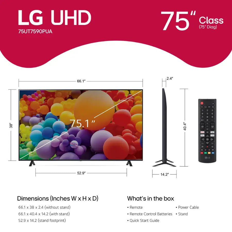 LG - 75” UT75 Series 4K UHD Smart TV 75UT7590