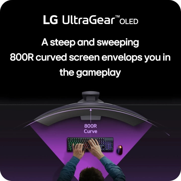 LG - 45" UltraGear™ OLED WQHD 1440P 240Hz 0.03ms G-Sync Compatible 800R Curved Gaming Monitor with Built-in Speakers