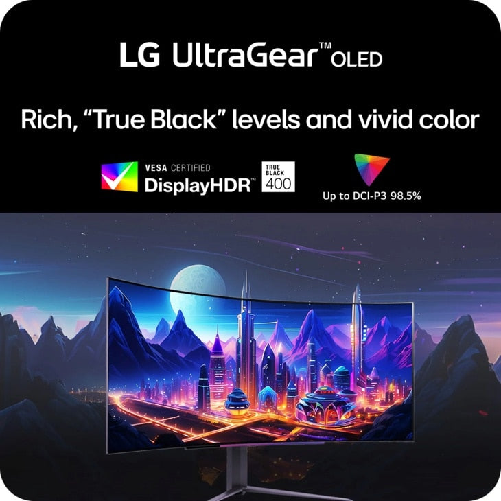 LG - 45" UltraGear™ OLED WQHD 1440P 240Hz 0.03ms G-Sync Compatible 800R Curved Gaming Monitor with Built-in Speakers