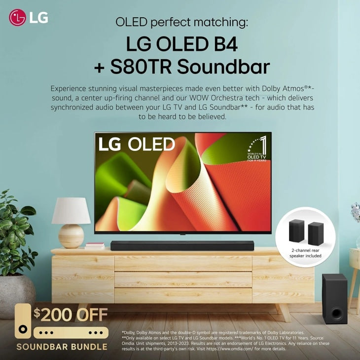 LG - 65 Inch Class LG OLED B4 4K Smart TV 2024