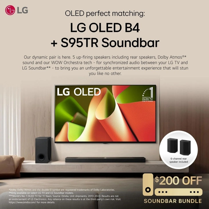 LG - 65 Inch Class LG OLED B4 4K Smart TV 2024