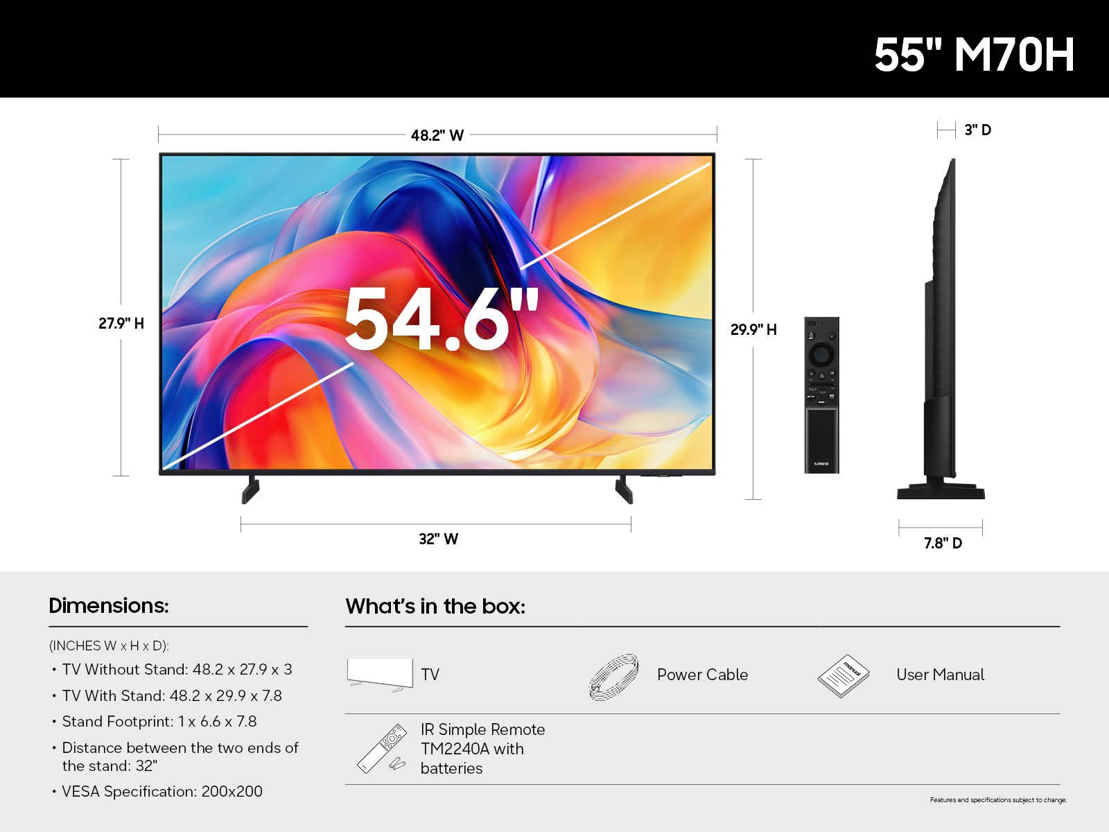 Samsung - 55 Inch Class Mini LED 4K Smart TV M70H