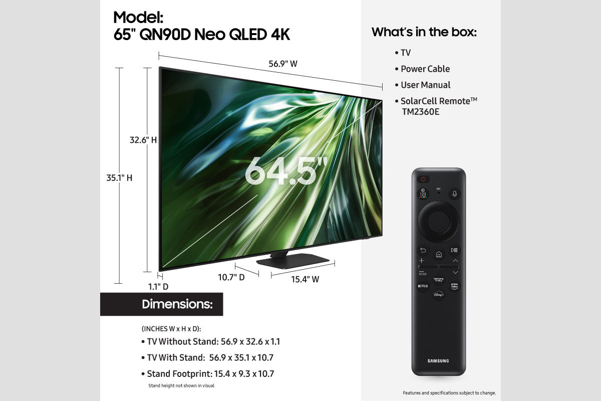 Samsung - 65" Class Smart Neo QLED Mini LED 4K TV - QN90D (2024)