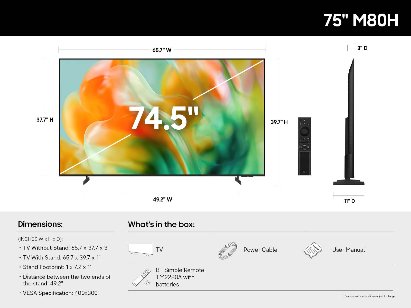 Samsung - 75 Inch Class Mini LED AI-Powered 4K TV M80H