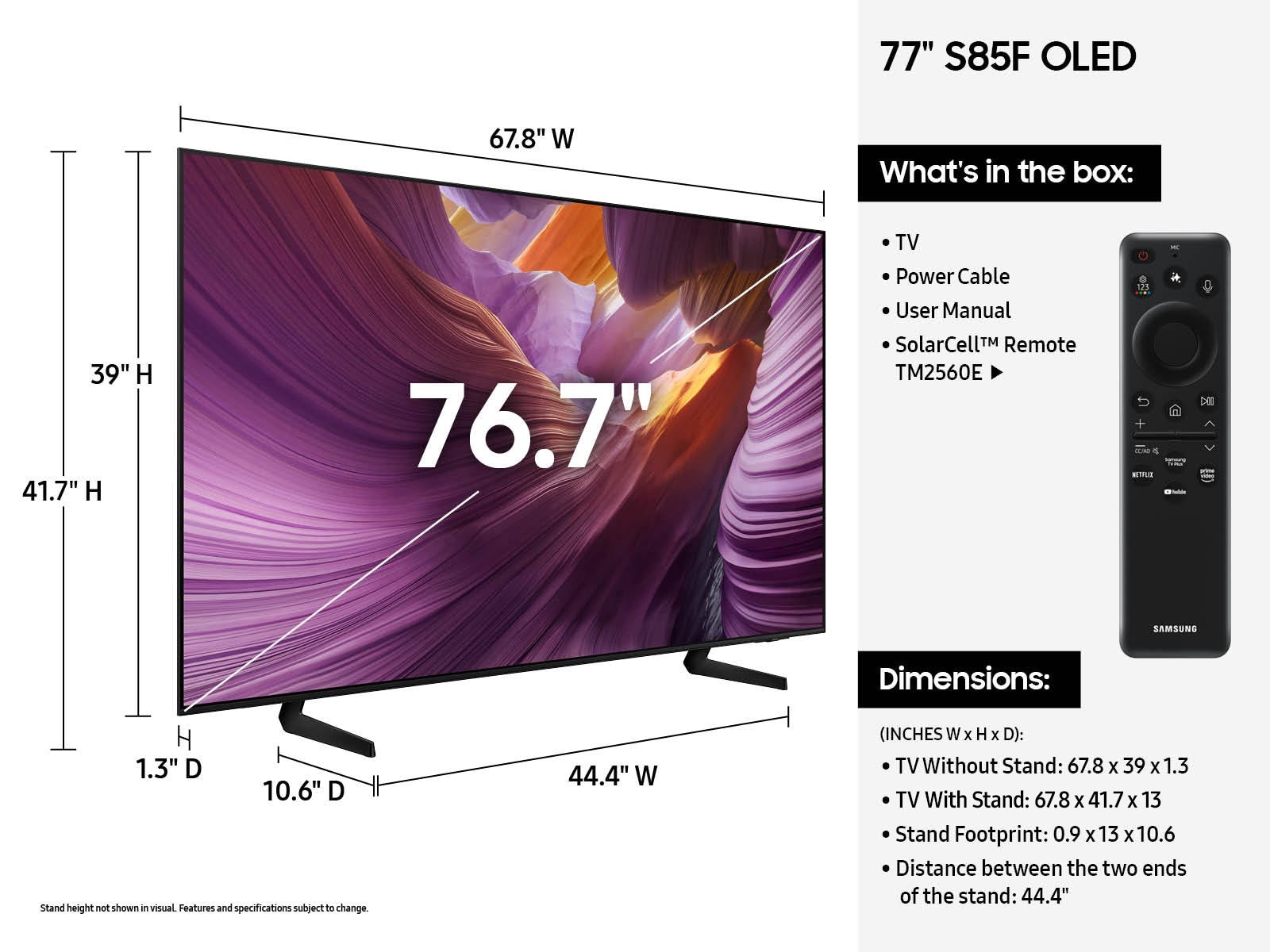 Samsung - 77" Class 4K OLED TV, Samsung Vision AI Smart TV, S85F 2025