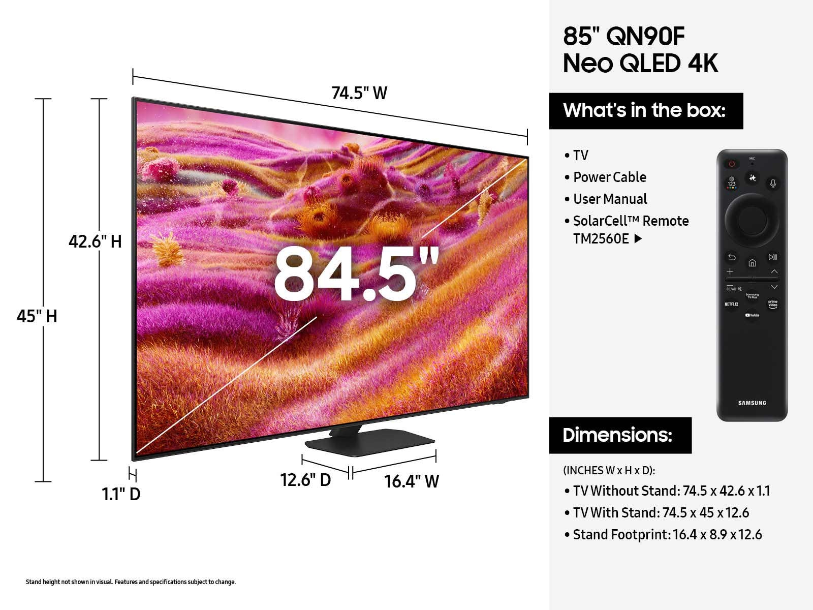 Samsung - 85" Class Neo QLED 4K QN90F Samsung Vision AI Smart TV (2025)